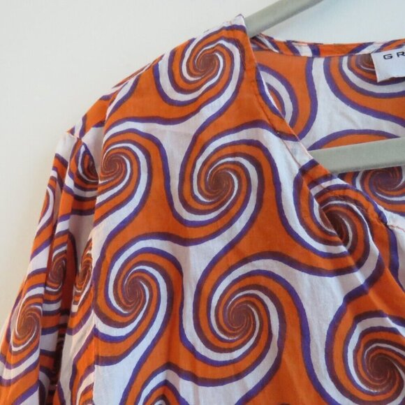 GRETCHEN SCOTT DESIGNS Abstract Geometric Retro Cotton Long Tunic Top - Size M - Picture 5 of 15